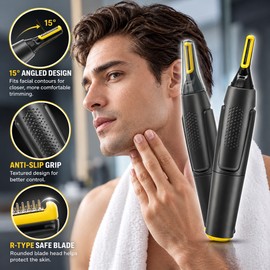 Ultra-Thin Electric Nose & Ear Hair Trimmer for Grooming – Battery or USB Rechargeable Waterproof Design for Home & Travel