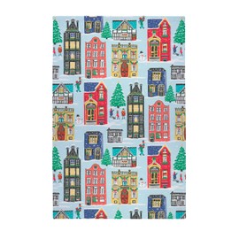 Ulster Weavers - Christmas Town Tea Towel (74 x 48cm) - 100% Cotton - Washable - Christmas Houses Dish Cloths/Dish Towel - Blue Tea Towel with Christma Theme - Christmas Kitchen Accessories & Decor