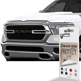 IPG Compatible with 2019-2021 Ram 1500 Grille Overlay Stickers Do it Yourself Stickers Set Personalize Your Vehicle (Gloss Black)