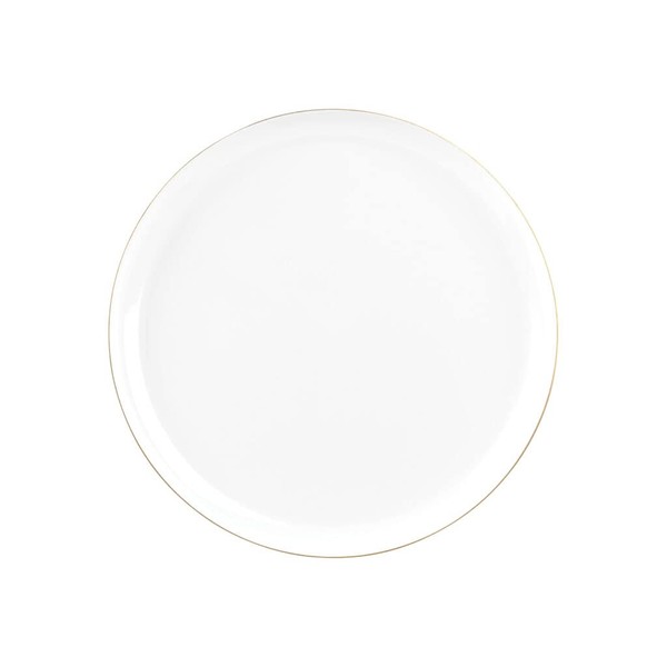 EcoQuality 8.6" inch Round White Plastic Plates with Gold Rim