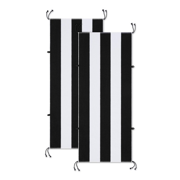 Arkwright Tie-and-Dry Beach Towel, 2-Pack, Clip-Free Pool Chair Cover with