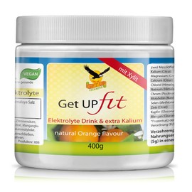 Get UP® Elektrolyte Trinkpulver ORANGE | Lösliches Trinkpulver mit 7 Mineralien & Spurenelementen | zuckerfrei durch Xylit & mit natürlichem Orangenaroma | 400 g