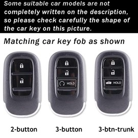 ontto Car Key Skin TPU Key Protector Stylish Key Cover Fit for Honda Accord Civic HR-V CR-V Pilot Sport SI EX EX-L Touring 2022 2023 Accessories Purple