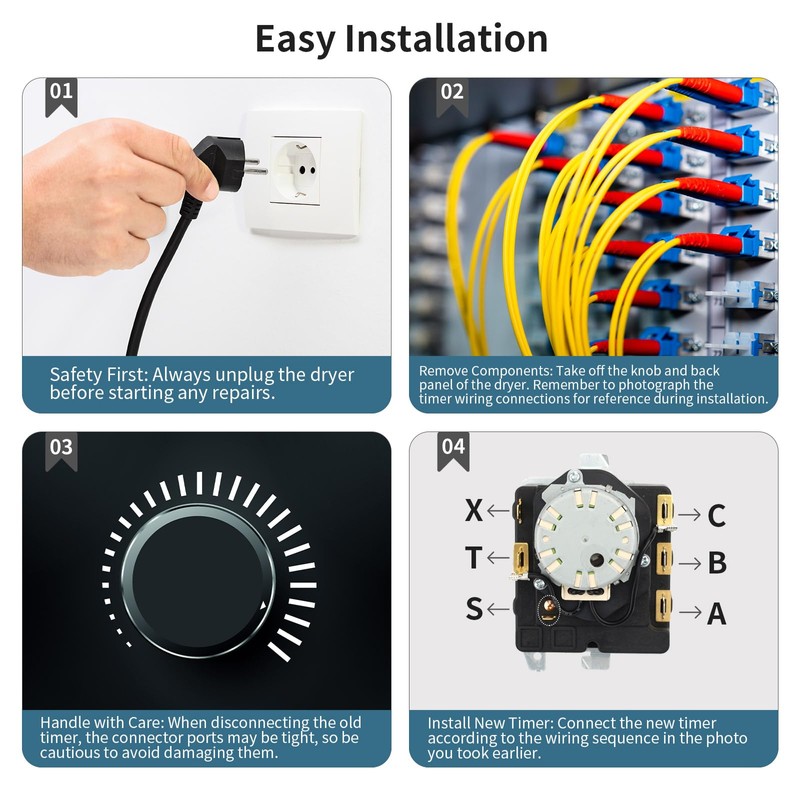 TMD1EM35 WE04X25280 234D2377P005 Dryer Timer, Compatible with GE GTD33EASK0WW GTX22EASK0WW