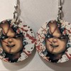 Chucky doll and knife earring set - Color: butcher knife