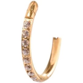 Tini Lux | Hypoallergenic Earrings | Titanium Single Pavé Coastal Hoop | Gold | Titanium Gold Hoop Earrings | Gold Hoops for Women, Sensitive Ears, Trendy Womens Earring Set