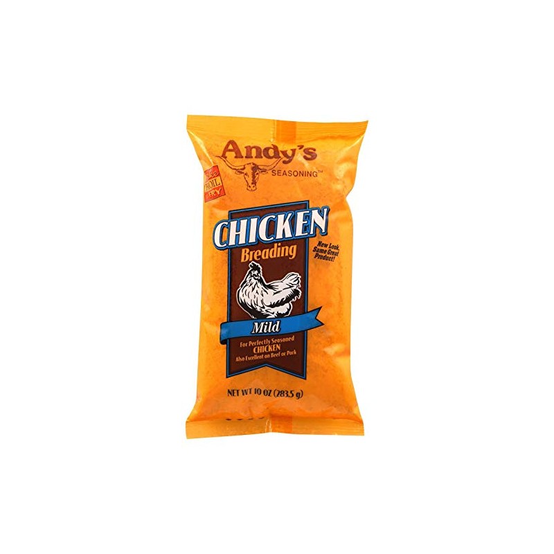 Andy's Mild Chicken Breading Mix, 10-Ounce Boxes (Pack of 12)