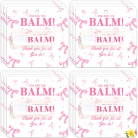 15 Pack Pink Bow Lip Balm Gifts Bulk, Moisturizing and Nourishing Lip Balm Gifts, Appreciation Baby Shower Bachelorette Girls Party Favor for Girls Women Coworker Birthday Party Supplies Decorations