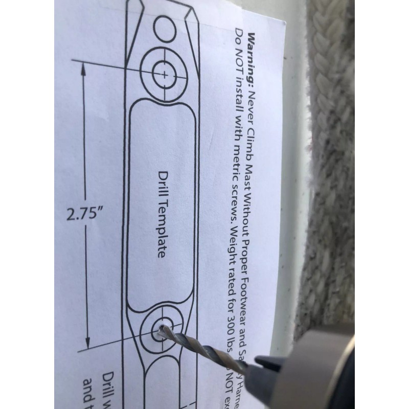 Lunar Marine Aluminum Folding Mast Step Black Anodized Titanium Pin