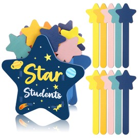101Pcs Star Flip Name Sticks with Wooden Box Star Popsicle Sticks Pencil Flip Name Sti-CKS Wood Craft Talking Flip Name Stic-ks for Classroom Management Teacher Essentials Student Educational