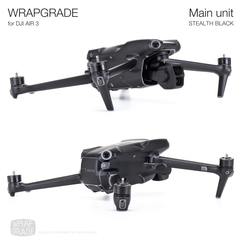 WRAPGRADE Skin Compatible with DJI Air 3 (Stealth Black)