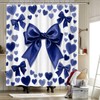 Conipit Bow Shower Curtains Romantic Bathroom Decor Navy Blue Bath