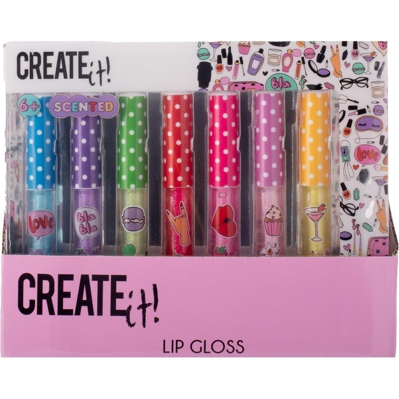 Create it! Beauty Lip Gloss Geur & Glitter, Pack of