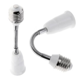 RTNLIT E26/E27 Light Socket Extender Adapter, Adjustable E26/E27 to E26/E27 Flexible Gooseneck LED Lamp Bulb Extension, 180mm/7.1inch Socket Converter (Pack of 2)