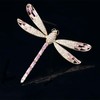 Dragonfly Brooch For Women, Pink & Clear Crystal Gold Tone