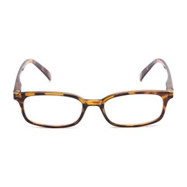 Readers.com Reading Glasses: The Brookside Reader, Plastic Rectangle Style for Men and Women - Tortoise, 2.50