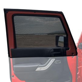 RDFUN Car Window Sun Shades,Car Window Screens for Camping,Window Shades for Car Baby,Car Curtains for Jeep Wrangler TJ JK JKU JL JLU Gladiator JT,UV Protection Breathable,Front Window(2Pack)