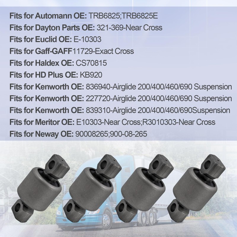 Blrack 839310 Torque Arm Bushing Kit Fit for Kenworth Peterbilt