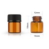 AFMNQZ 50Pack Set 1ML Amber Glass Bottle with Orifice Reducer