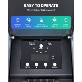 DEWENWILS 300W Low Voltage Landscape Lighting Transformer, 120V AC to 12/14V AC, Outdoor Low Voltage Landscape Transformer, Photocell Sensor & Timer, Weatherproof Coating for Spotlight Steplight