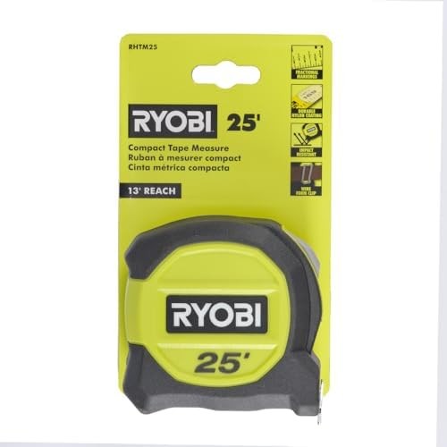 RYOBI Cinta métrica compacta de 25 pies RHTM25