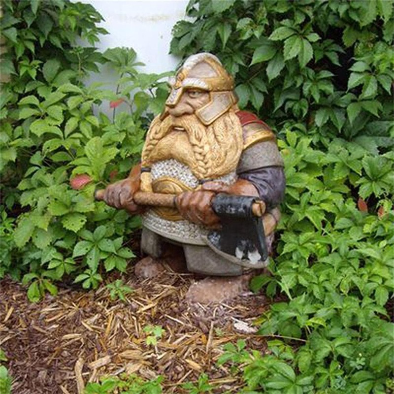 Viking Victor Dwarf Statue Garden Statue Miniature Ornaments for Home
