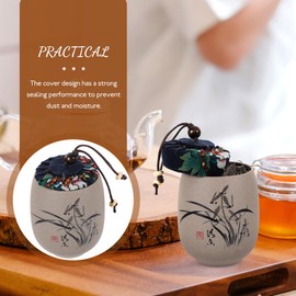 Garneck Ceramic Tea Canister for Loose Tea - Airtight with Lid in Vintage Design - Ideal for Tea Storage and Decorative Kitchen Accessories