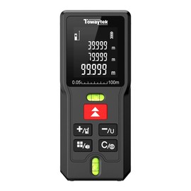 Towaytek Laser Measure 330 Feet Digital Laser Tape Measure M/in/Ft Unit Switching Backlit LCD,100 Meter Measure Distance, Area and Volume with Battery, Level for DIY, Construction and Indoor Projects