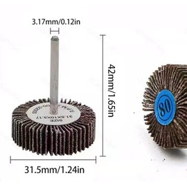 20 Pcs Flap Wheel, 80 Grit Dremel Flap wheel Sandpaper Flap Wheel Sanding Drums Sleeves for for Drill, Grinder, Rotary Tool -1/8" (3 mm) Shank