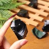 1Lb Black Obsidian Crystal Rocks Raw Stones for Tumbling, Black