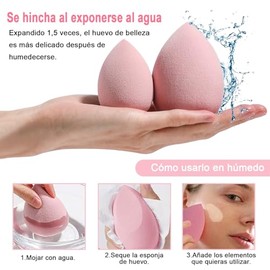 Esponja De Maquillaje Multifuncional 3 En 1, Esponja Maquillaje, Set De 14 Esponjas De Polvo Triangulares Para Polvo Facial