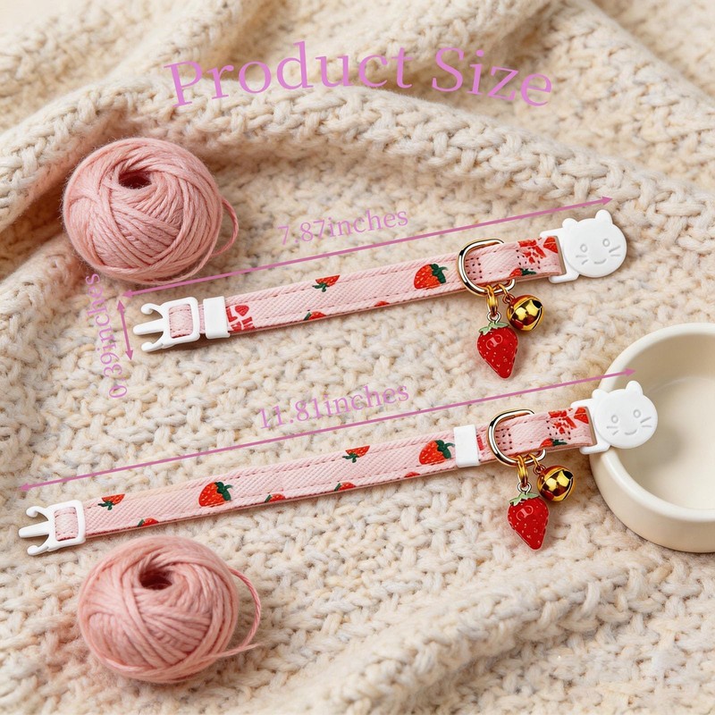 REDANHA 3 Pcs Cat Collar with Bell and Charm, Cute