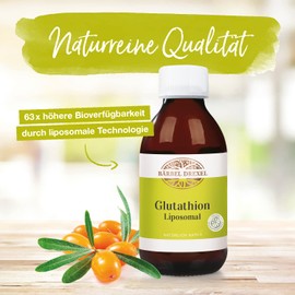 BÄRBEL DREXEL® Glutathione Liposomal High Dose 400 mg + 300 mg Vitamin C (150 ml), 63x Bioavailability, No Additives, Immune System Strengthens Cell Protection Amino Acids Antioxidants