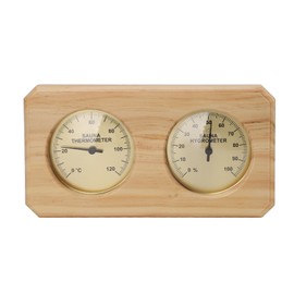 Wooden Sauna Thermometer Hygrometer 2 in 1 Humidity Temperature Measurement Indoor Thermometer Humidity Gauge for Hotel Sauna Room