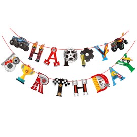 Monster Truck Party Supplies Monster Truck Birthday Banner for Monster Machine Party Decorations Cars Trucks Birthday Banner Race Car Theme Birthday Party Decor