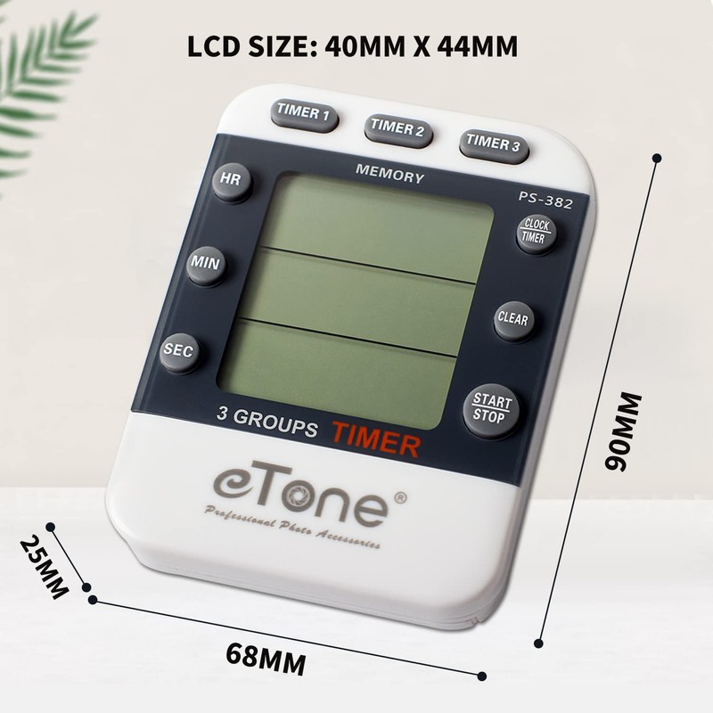eTone 3 Channel Timer Counter Darkroom Developing Countdown Clock Processing