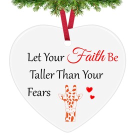 Giraffe Gifts Giraffe Christmas Ornaments Gifts for Giraffe Lovers Animal Lovers Gifts Religious Gifts for Christians Encouragement Gifts for Coworker Sister Daughter Son Ceramic Ornament