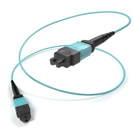 SpeedaLite UNC 5 Meter 12 Fiber MTP Female to MTP Female Fiber Trunk Cable, Type B, OM3 Corning Glass Fiber, Fire Retardant Plenum Cable Jacket, MPO to MPO, OFNP, UPC, 3.0mm, by UNC Group