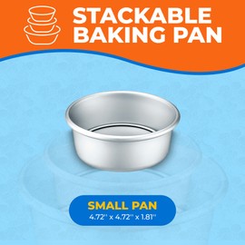 Emporio Kitchen Baking Pan - Anodized Aluminum Round Cheesecake Pan 4’', Pressure Cooker and Air Fryer Compatible, Recipe Booklet Included, PFAS, CFC, PTFE, or PFOA Free, Oven Safe (Up To 500° F)