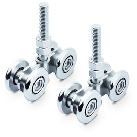 2 Pieces Track Roller Wheels Accessory Parts of The Beam Trolley System, Sliding Door Roller Track Roller Wheels with Box Rail Strut Channel