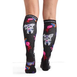 Cherokee Printsupport Women 12 & 10-15 mmHg Support Socks, Plus, Sugar Skull Pups