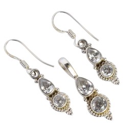 Ravishing Impressions Purple Quartz Jewellery Sets for Women Necklace Earrings Bridal Wedding Jewelry Valentine's day