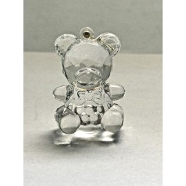 Lot of 4: NEW Vintage Acrylic CLEAR mini Baby Bear Ornament baby shower favor