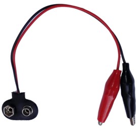 9V Battery Snap Connector to Dual Alligator Clips(Pack of 3)