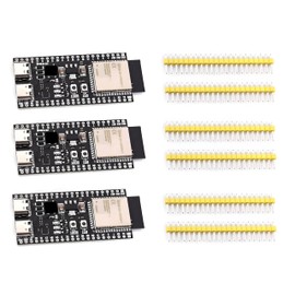 PAMEENCOS 3Pcs ESP32-S3-DevKitC-1-N8R2 ESP32-S3 Development Board Wi-Fi + BLE MCU Module, N8R2 8M External Flash/2M PSRAM, High Speed Dual Type-C USB Port, Compatible with DevKitC-1 WROOM-1