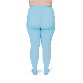 Silky Toes Womens Plus Size Opaque Microfiber Casual Tights Lt Blue 3/4 1pk