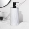 Indecor Home Resin White Marbled Body Wash Engraved Bottle Refillable
