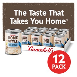 Campbell's Homestyle New England Clam Chowder Soup, 16.3 OZ Can (Case of 12)