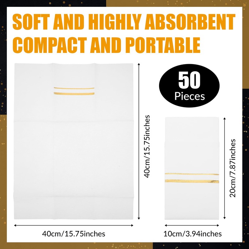 Roshtia 50 Pack Dinner Napkins Disposable Linen Feel Dinner Napkins