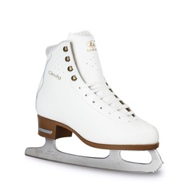 BOTAS - Model: Cindy/Made in Europe (Czech Republic) / Figure Ice Skates for Women, Girls/Leather/Str. Cuff/White, Size: Adult 8